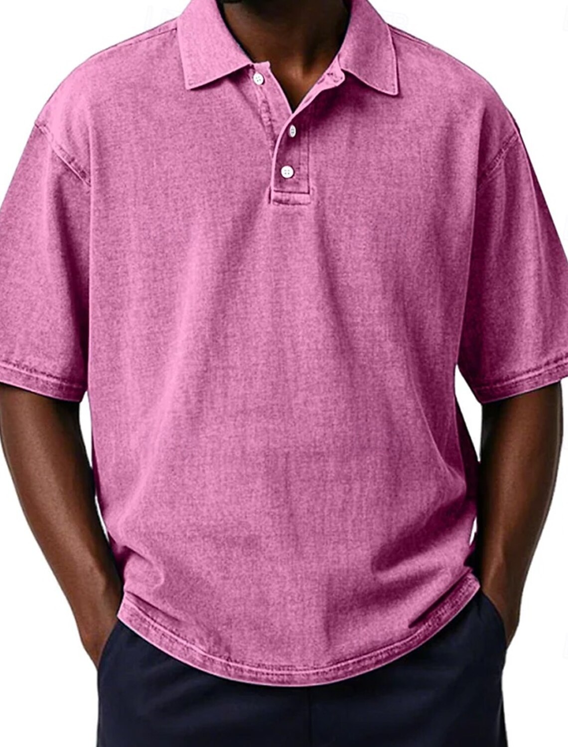 Men's Polo Shirts Acid Wash Shirt Casual Vacation Turndown Short