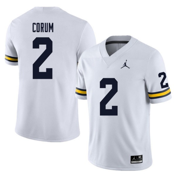 Men Michigan Wolverines White #2 Jordan White Performance Football