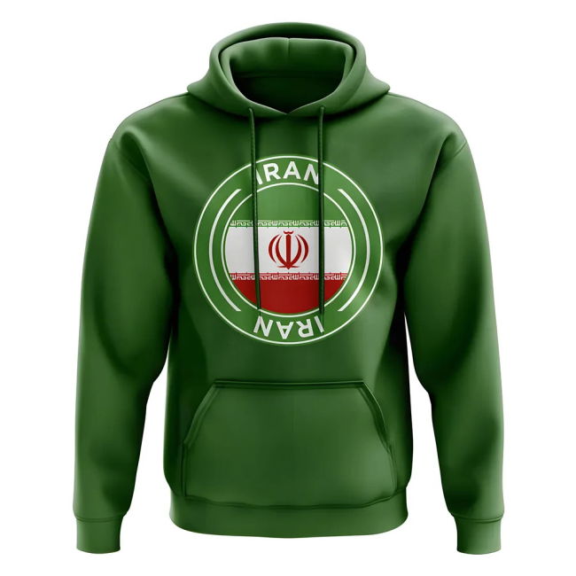 Premium-Quality Iran Football Badge Hoodie (Green) Elite