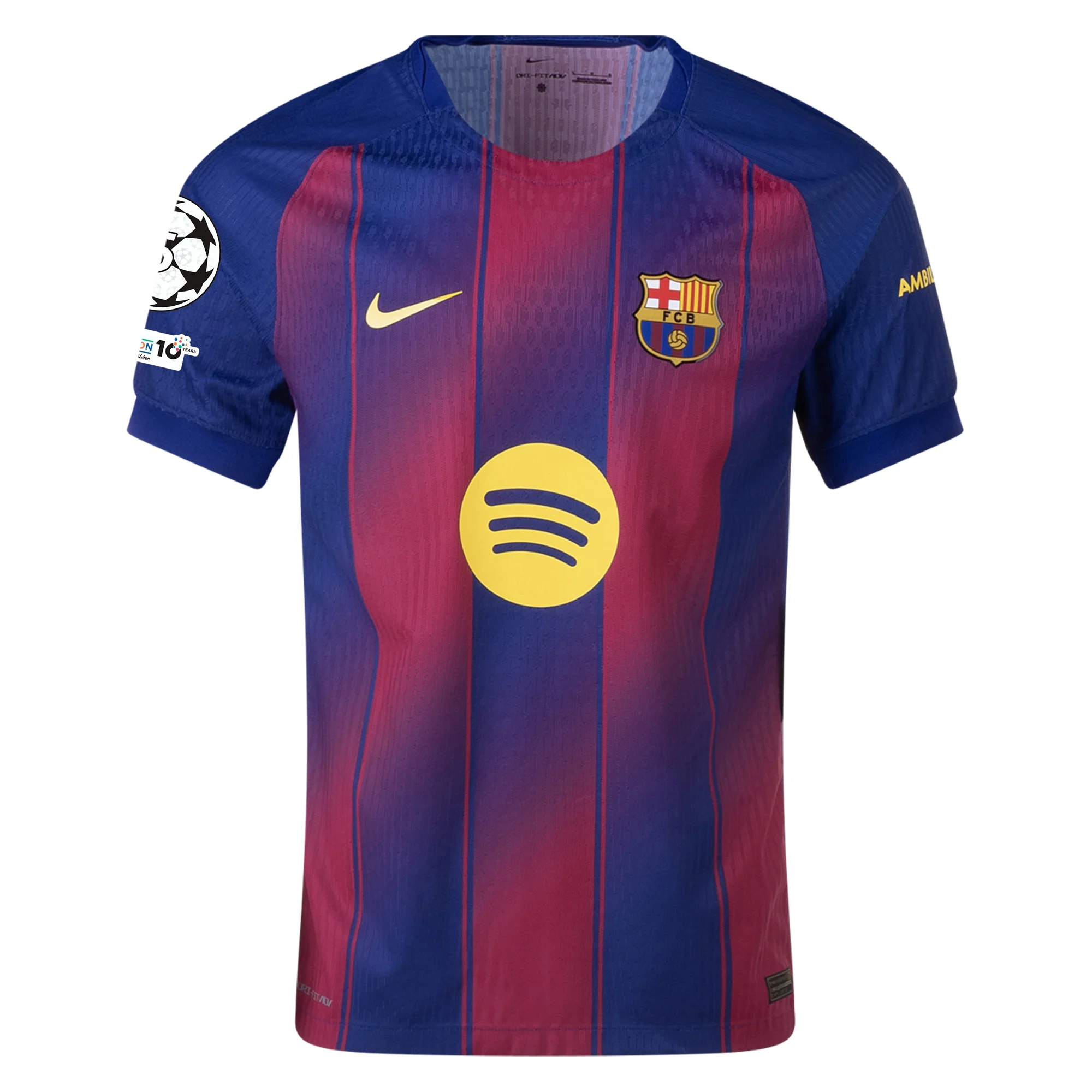 Barcelona Gold) 2025-2026 UCL Home Jersey – Authentic Shirt