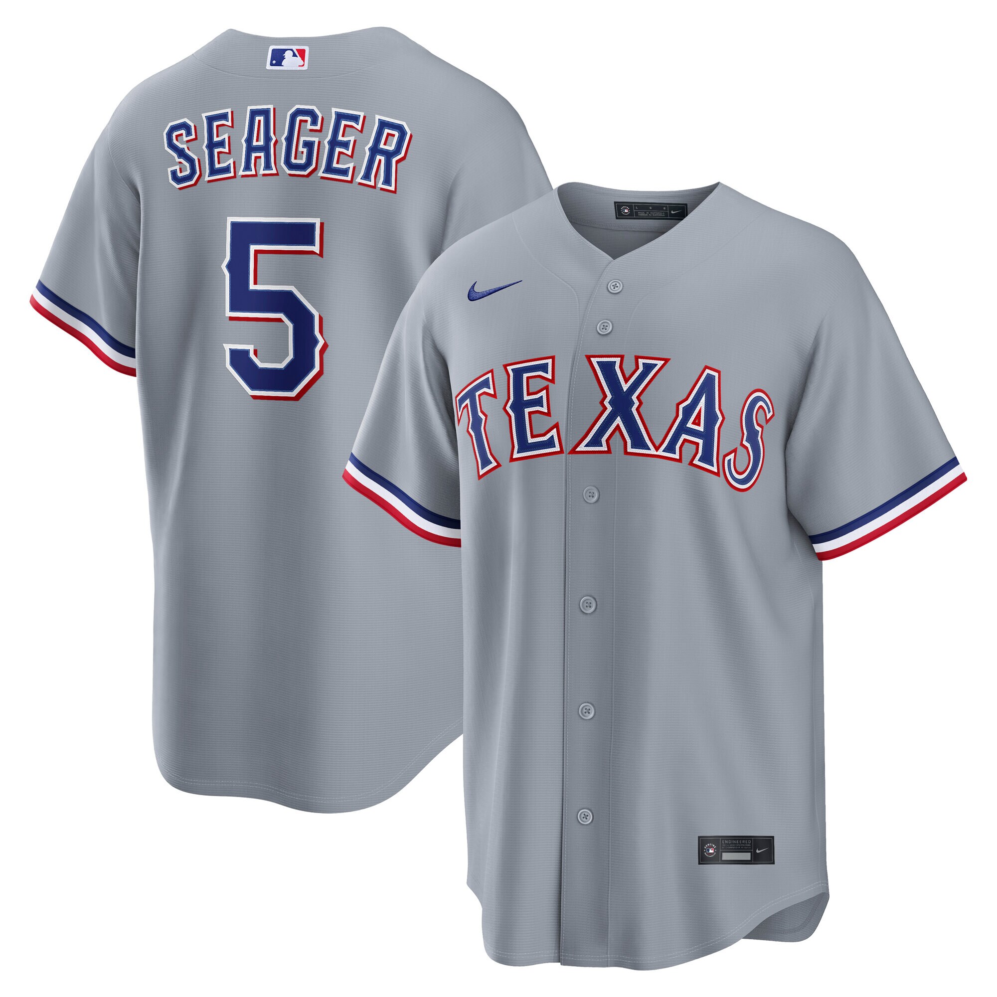 [JED] Corey Seager Texas Rangers Road Replica Jersey - Gray