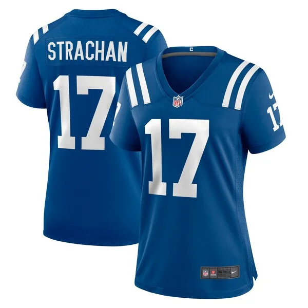 None Mike Strachan Game Jersey - Royal | NFL Player Jersey | NFL Footb