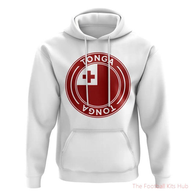 Men Tonga Football Badge Hoodie (White)