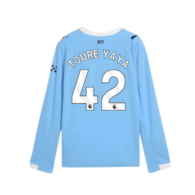 Kids Toure Yaya 42 Top Quality Man City 2025-2026 Home Jersey (2)