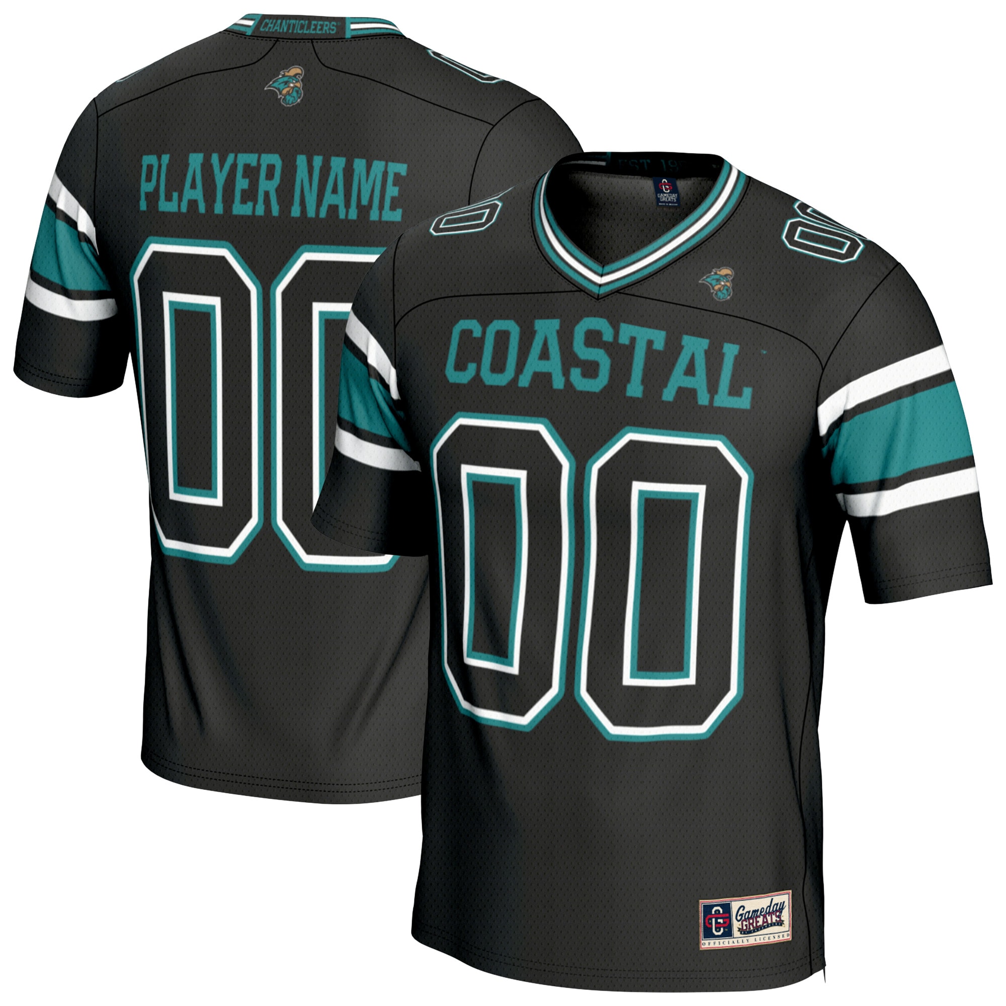 [NJP] Coastal Carolina Chanticleers GameDay Greats Youth NIL Lightweight Collegiate Football Fashion Jersey - Black