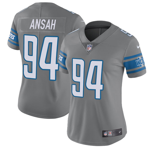 Authentic NFL Detroit Lions #94 Ziggy Ansah Gray Limited Jersey