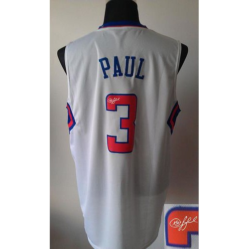 White Chris Paul #3 Clippers Jersey - Material NBA Fan Apparel