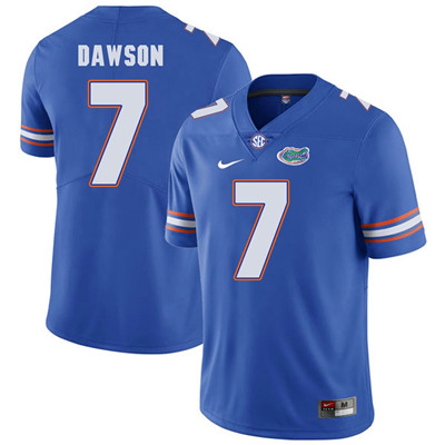 Men's None Blue 2024 away jersey Duke Dawson #7 official licensed