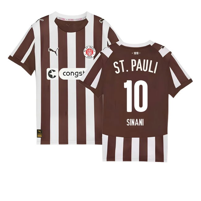 Elite Performance Football St Pauli Home Shirt Kids Sinani #10 Lat...