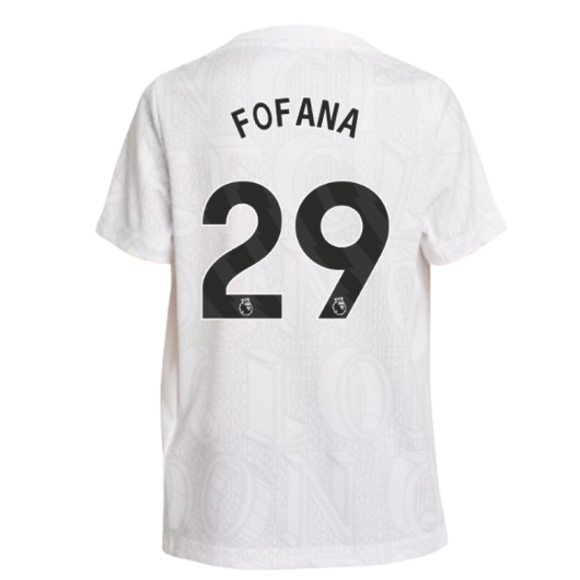 Chelsea 2025-2026 Pre-Match Shirt (White) - Kids (Fofana 29)
