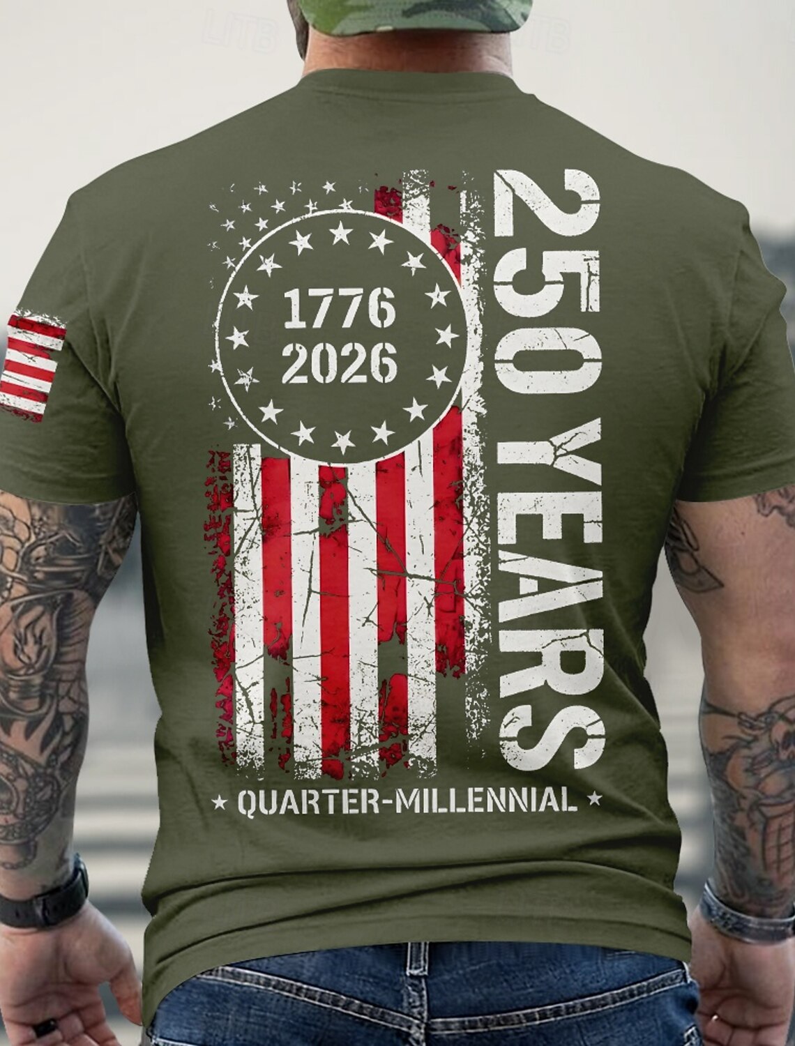 4th of July 2026 250th Memorial Day Men's 3D Print US Flag Veteran Crew Neck Short Sleeve T-Shirt Daily Street