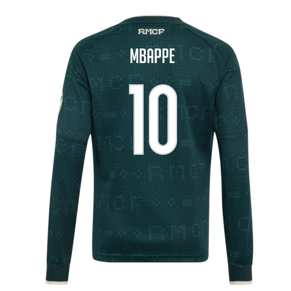 [L1D] 2026 2027 Real Madrid Long Sleeve Shirt Away Apparel (Kids) (Mbappe 10)