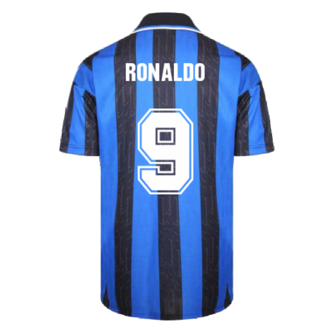 1998 Inter Milan Score Draw Home Jersey Top (Ronaldo 9)