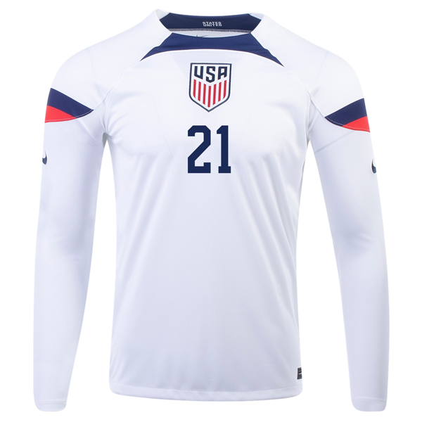 USA Timothy Weah 2022-2023 Season Home Jersey –  Fan Version S