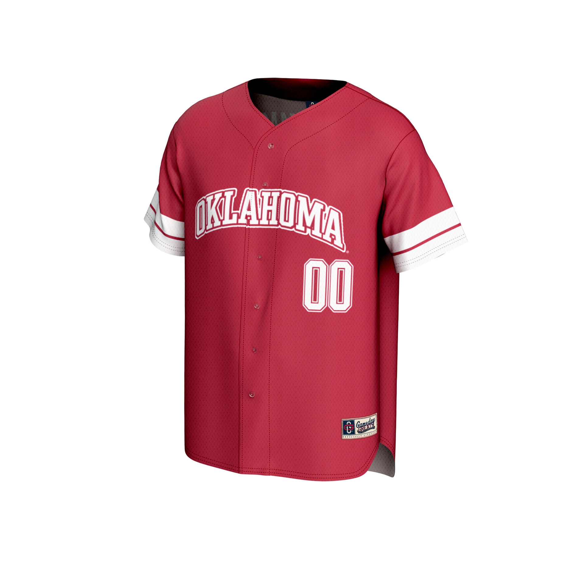 [DDG] Oklahoma Sooners GameDay Greats Youth Personalized Collegiate Baseball Fashion Jersey - Crimson