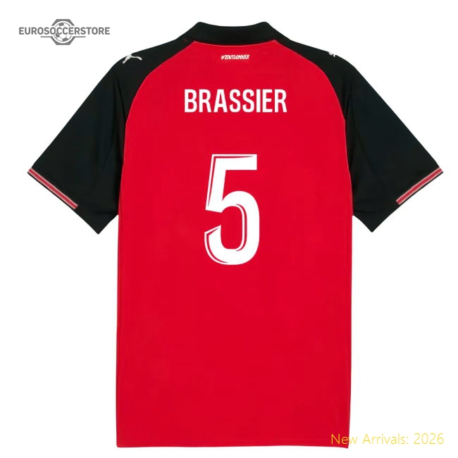Genuine 2025-2026 Stade Rennais Home Shirt (Brassier 5)