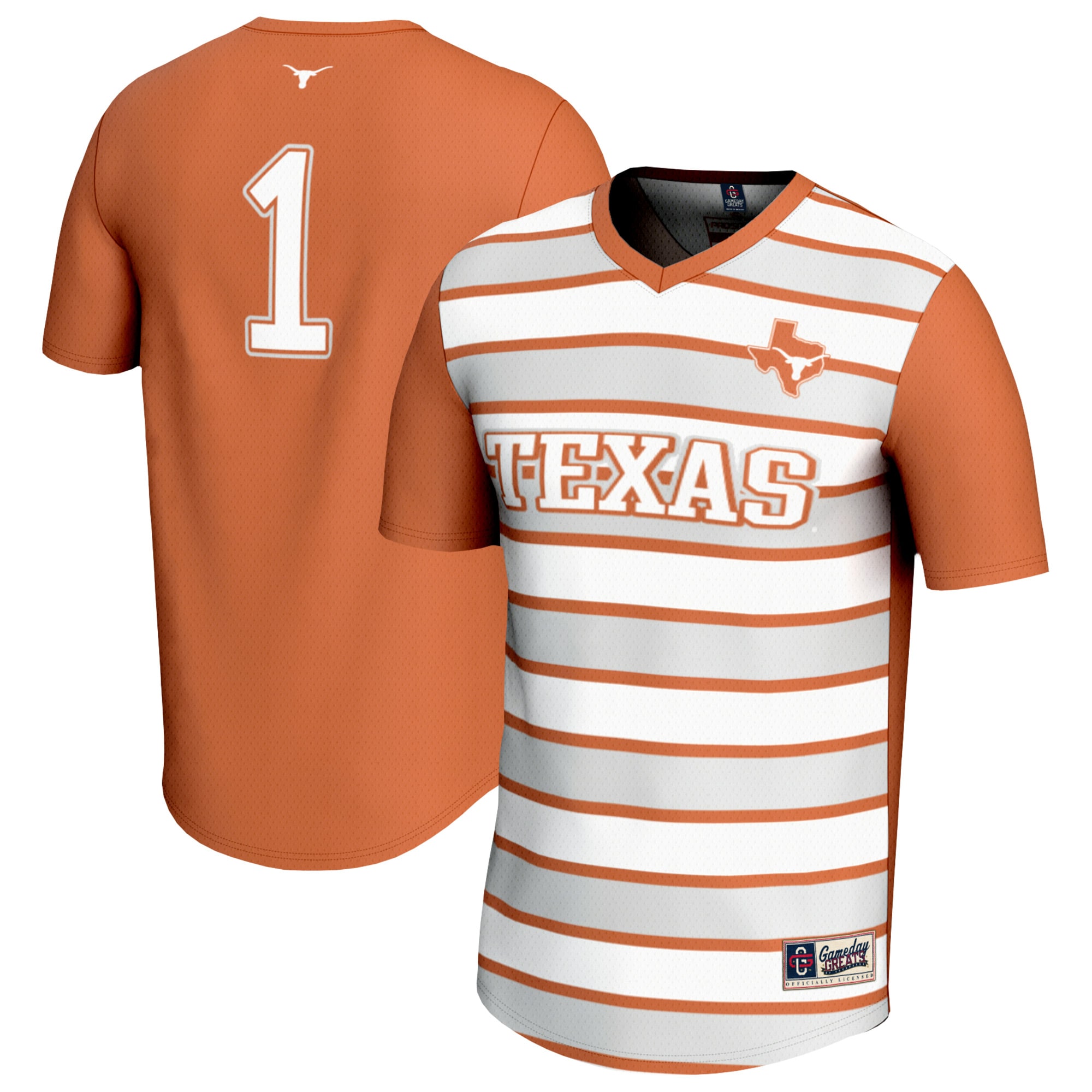 [NJP] Texas Longhorns GameDay Greats Unisex Lightweight Soccer Fashion Jersey - Texas Orange
