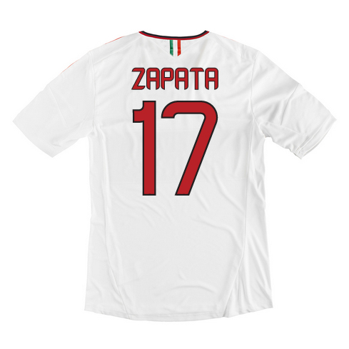 13-14 AC Milan 17 Zapata Away White Soccer Shirt - Official Replica