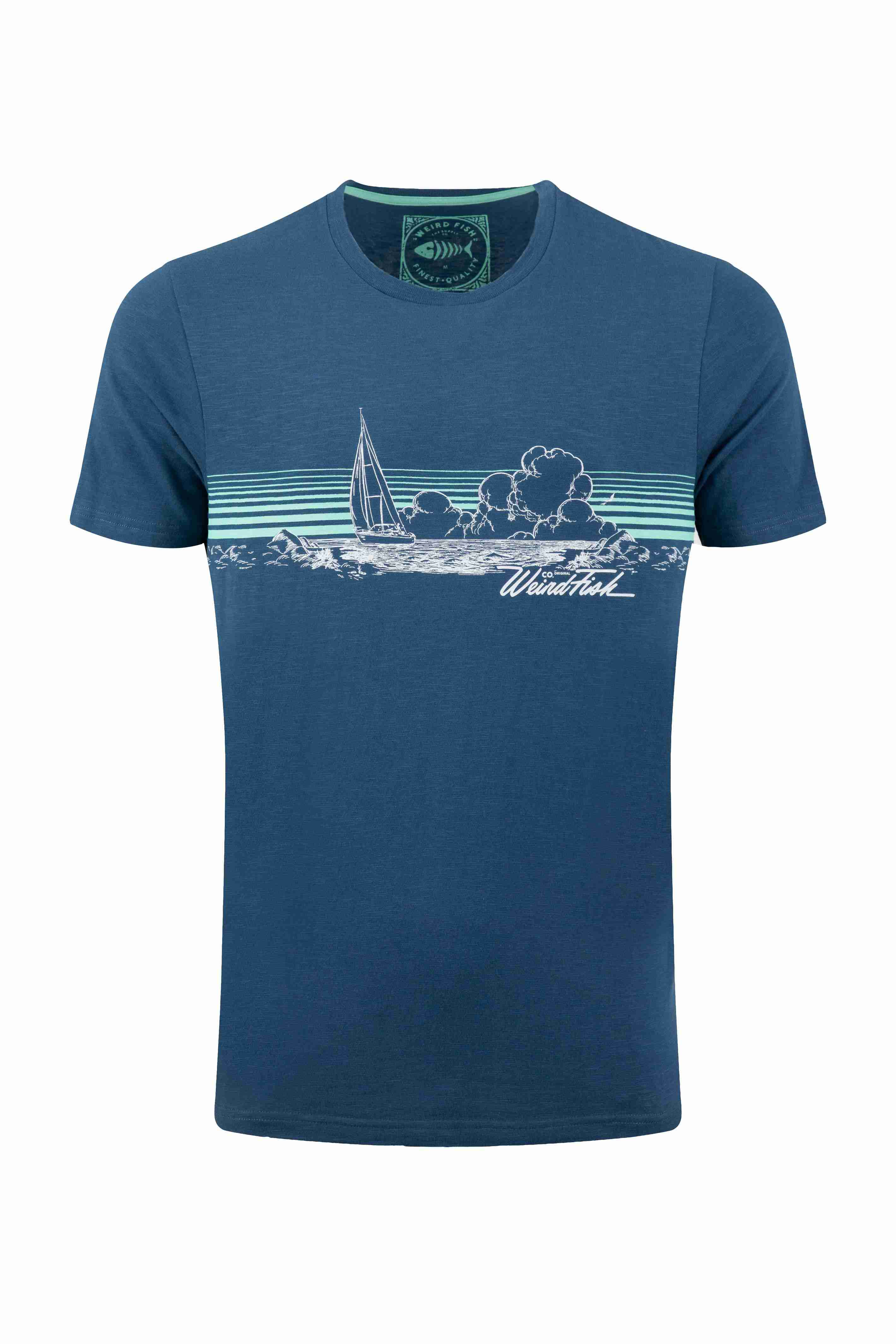 Nautical Sky Front Print Graphic T-Shirt Ensign Blue