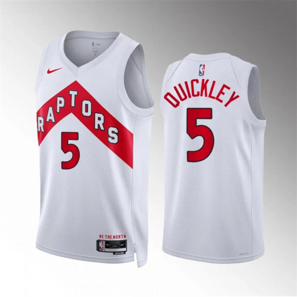 Elite Men's Toronto Raptors #5 Immanuel White Basketball Jersey