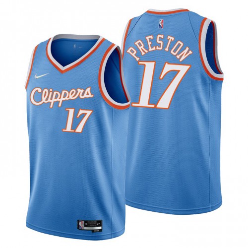Los Angeles Los Angeles Clippers #17 Jason Preston Mens Nike Blue 2021/22 Swingman NBA Jersey ¨C City Edition Mens
