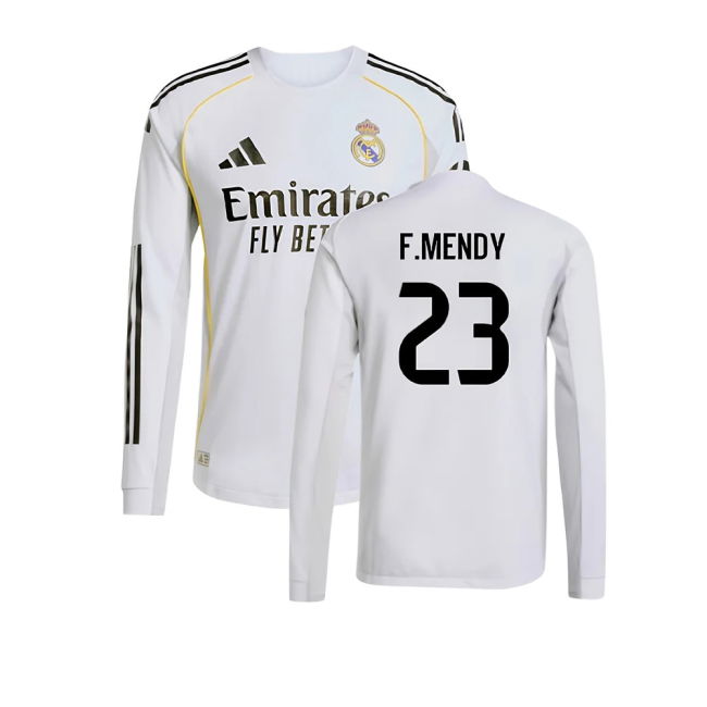 2025-2026 Home Shirt by Real Madrid Authentic Long Sleeve (Unisex