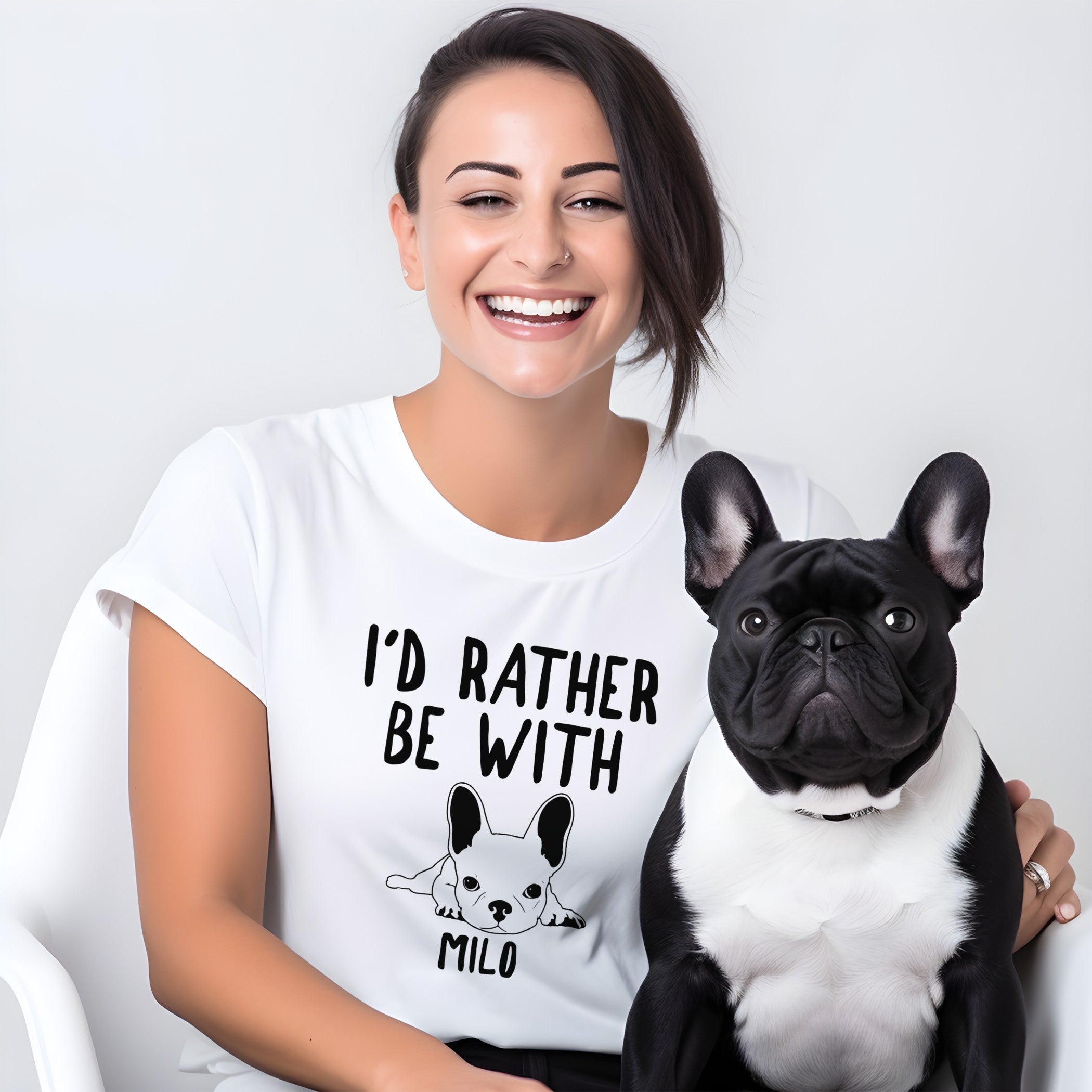 Custom Unisex T-shirt With Frenchie Name Everyday Use | Premium Quality