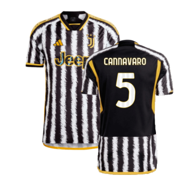 2023-2024 Juve Home Elegant Shirt (CANNAVARO 5) Stretch Fabric