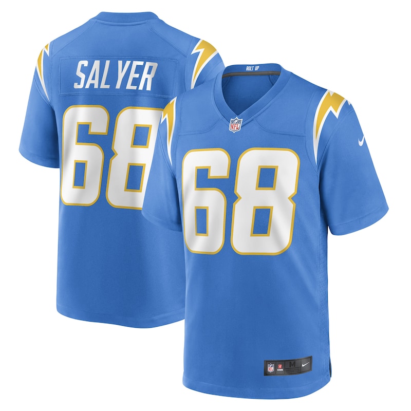 None Jamaree Salyer LA Chargers Energetic Official Jersey for NFL Fans