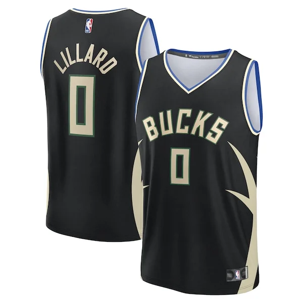 Damian Lillard MIL Replica Jersey - vintage superior - Black
