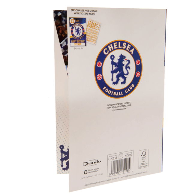 football shirt Chelsea FC Birthday Card With Stickers