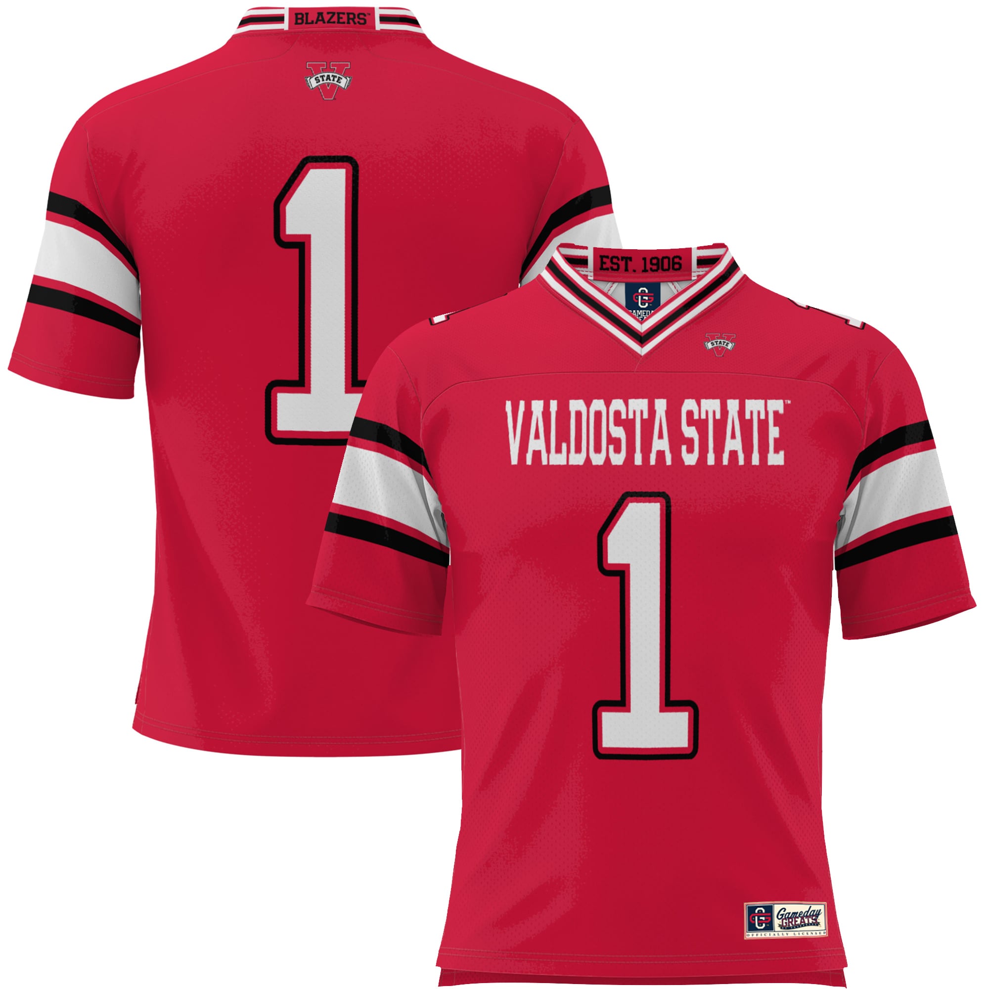 Youth #1 Red Valdosta State Blazers Endzone Football Jersey