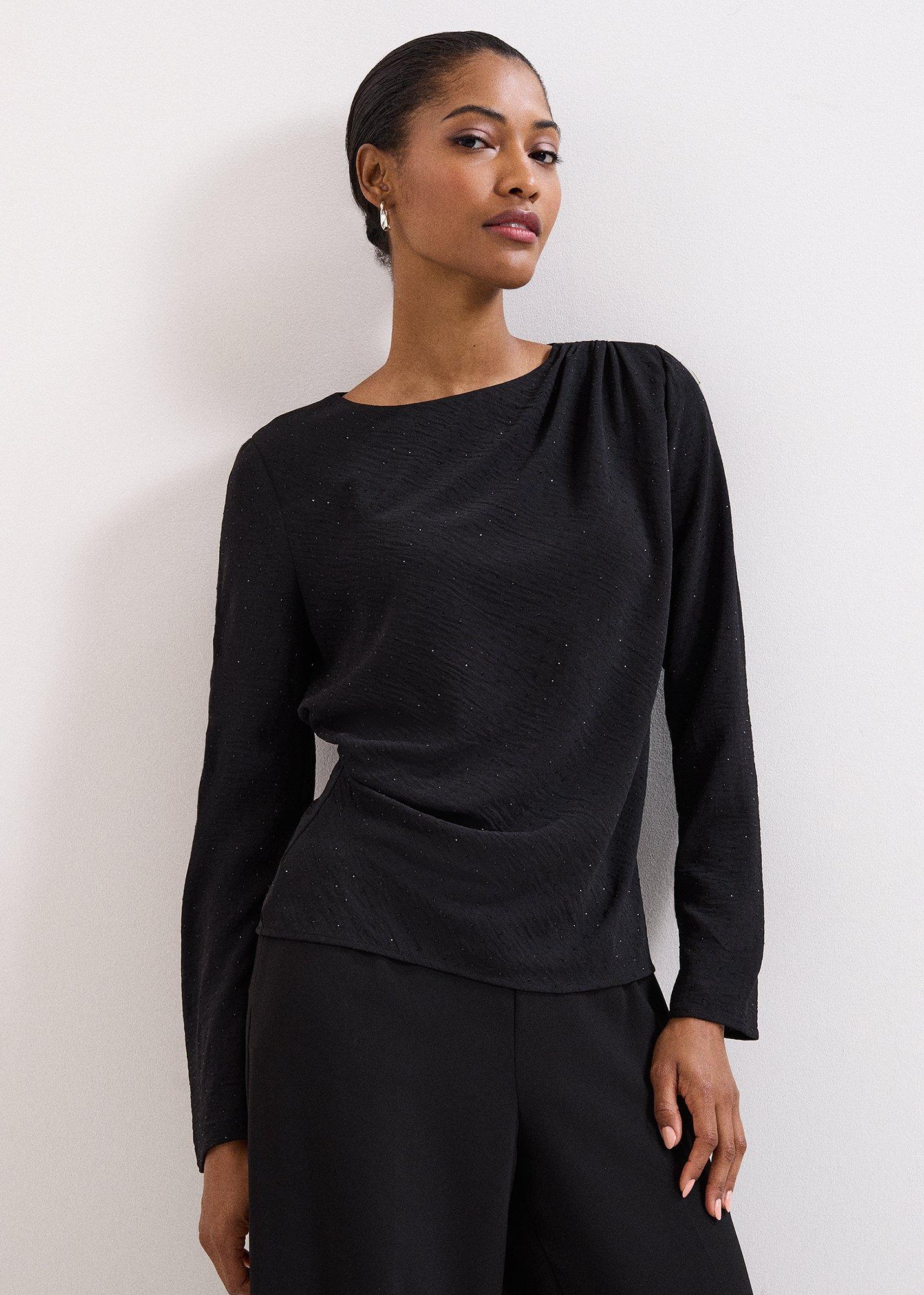 Petite Noa Sparkle Drape Top