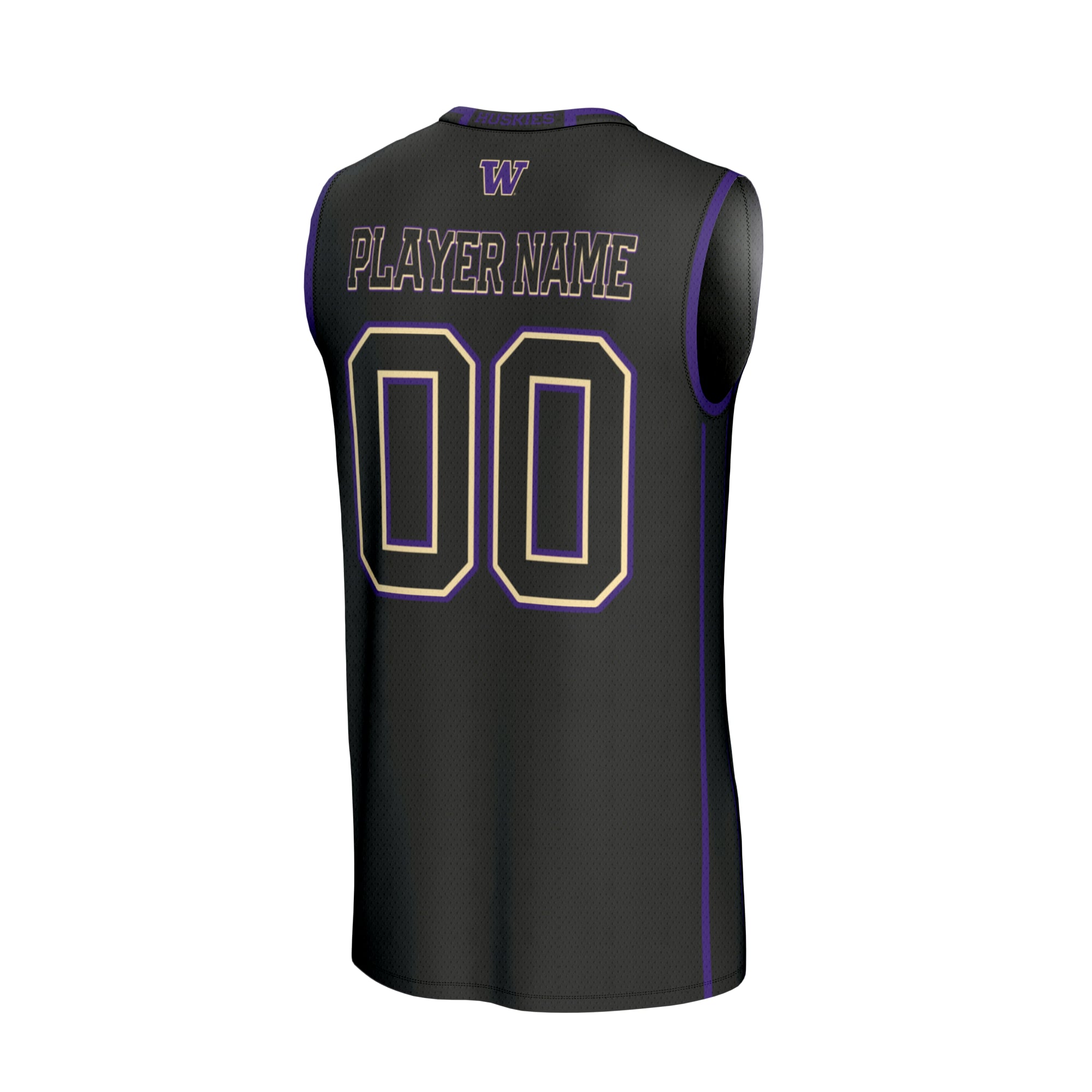 Washington Huskies GameDay Greats Youth Lightweight Collegiate Men's Basketball NIL Pick-A-Player Fashion Jersey - Black