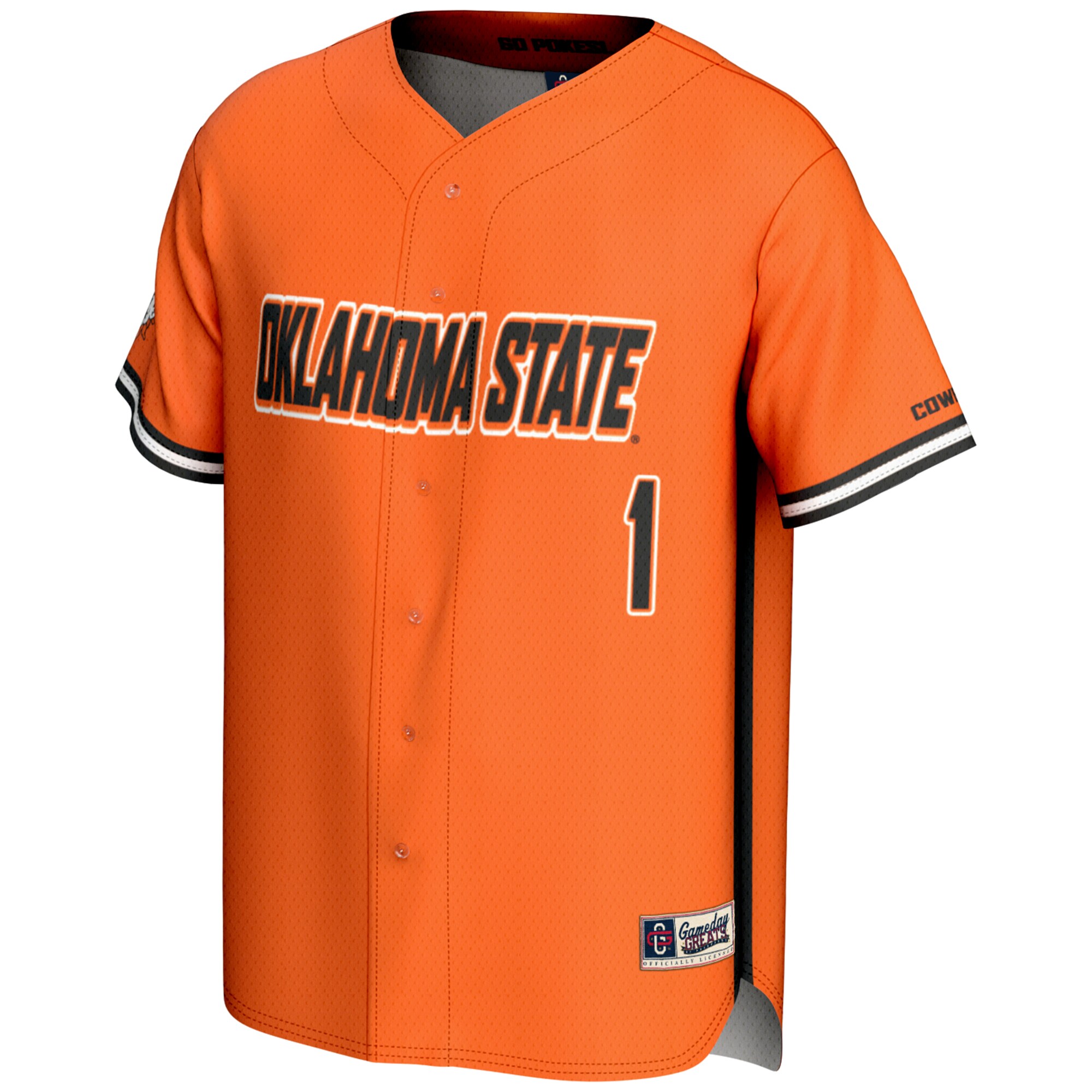 [DDG] Oklahoma State Cowboys GameDay Greats Lightweight Baseball Fashion Jersey - Orange