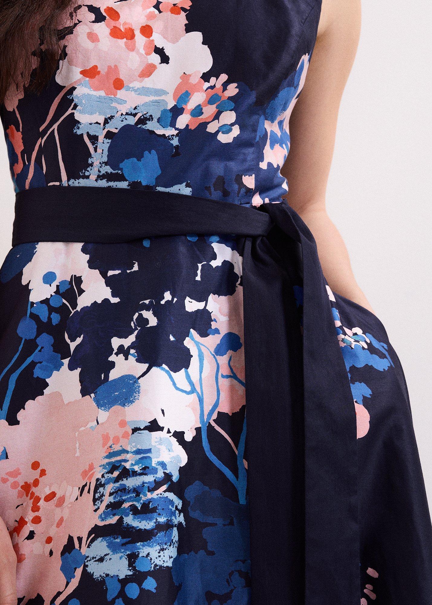 Natalya Fit and Flare Floral Printed Midi Dress