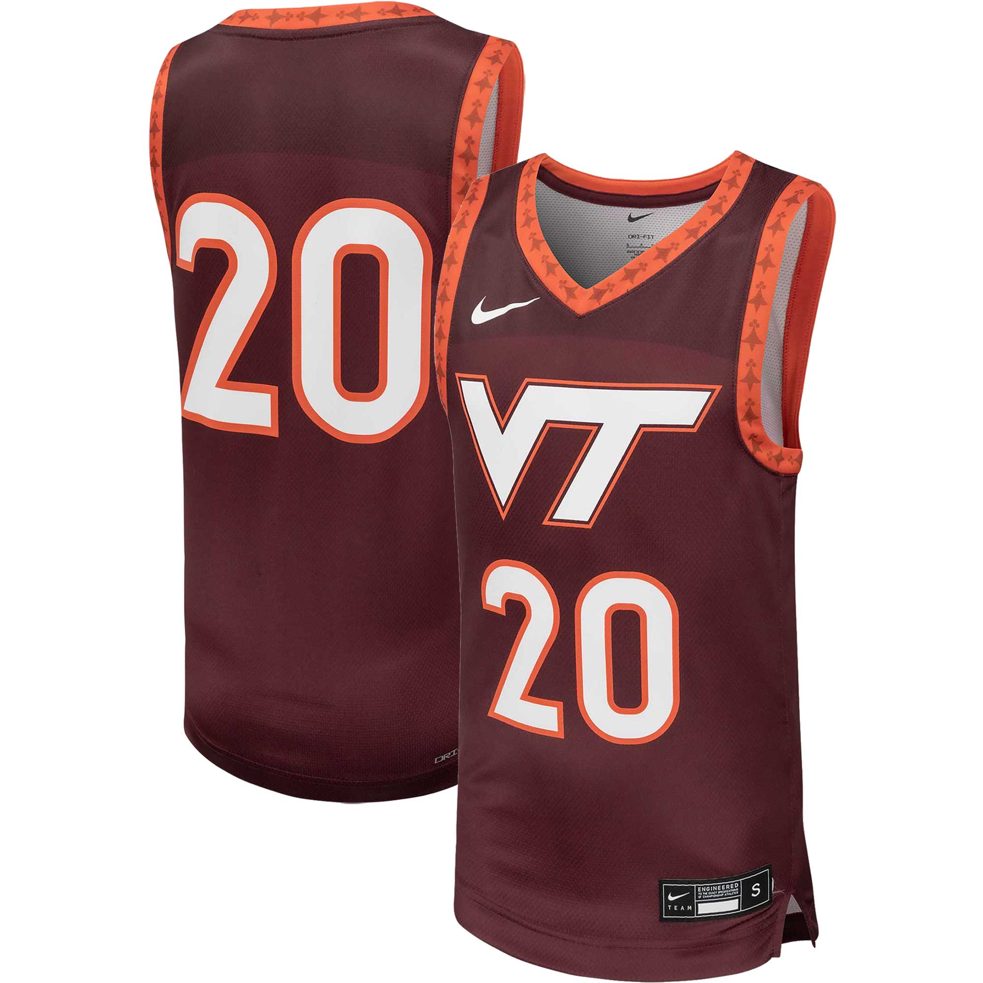 [NJP] Virginia Tech Hokies Youth Team Replica Basketball Jersey - Maroon