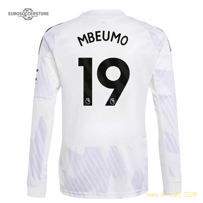 2025-2026 Man Utd Long Sleeve Away Soccer Shirt (Kids) (Mbeumo 19)