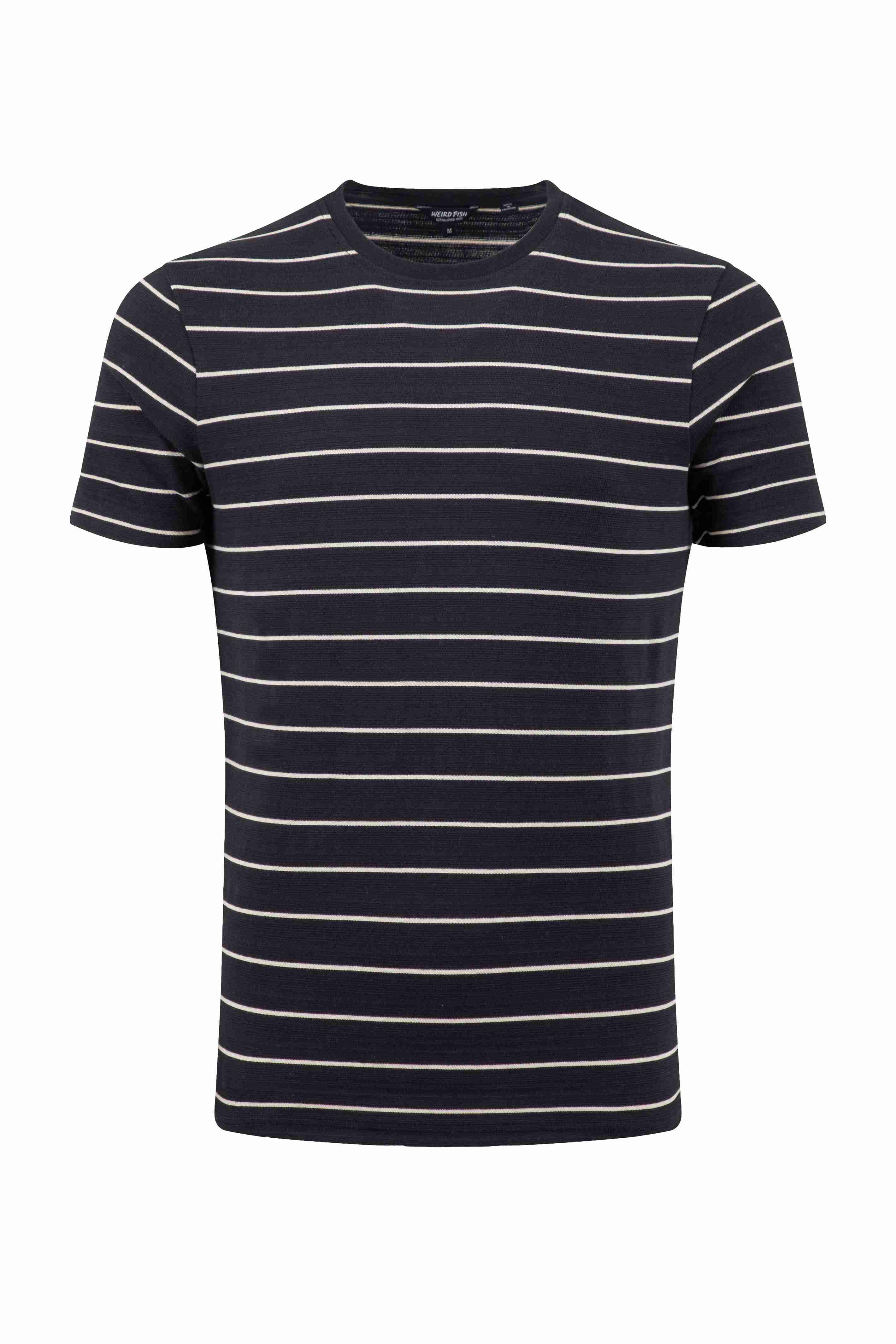 Grayson Textured Stripe T-Shirt Midnight