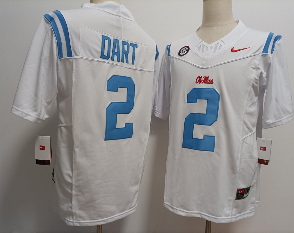 Men's None White 2024 authentic Jaxson Dart #2 team authorized Jersey