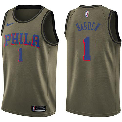Authentic Sixers #1 James Harden 2024 Icon NBA Swingman Jersey Green