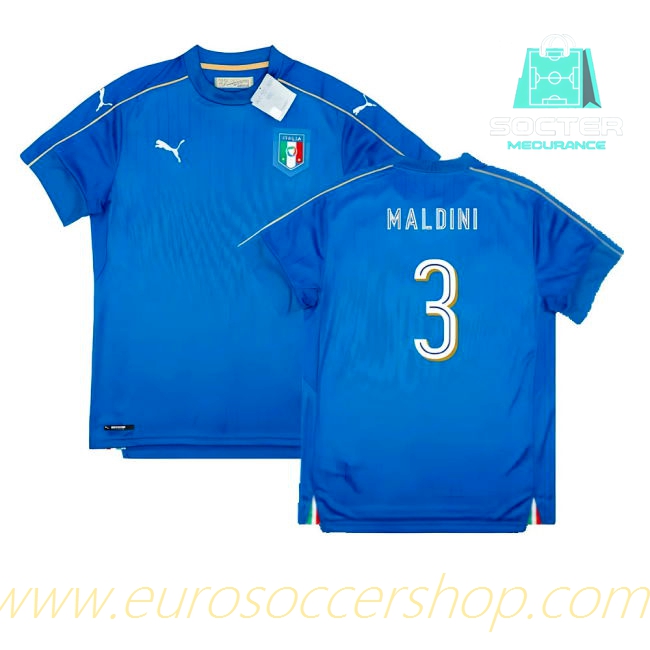 2016-2017 Authentic Italy Home Jersey (Maldini 3)