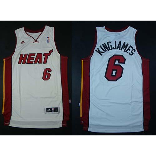 Heat White LeBron James #6 Jersey - Economical Basketball Jersey