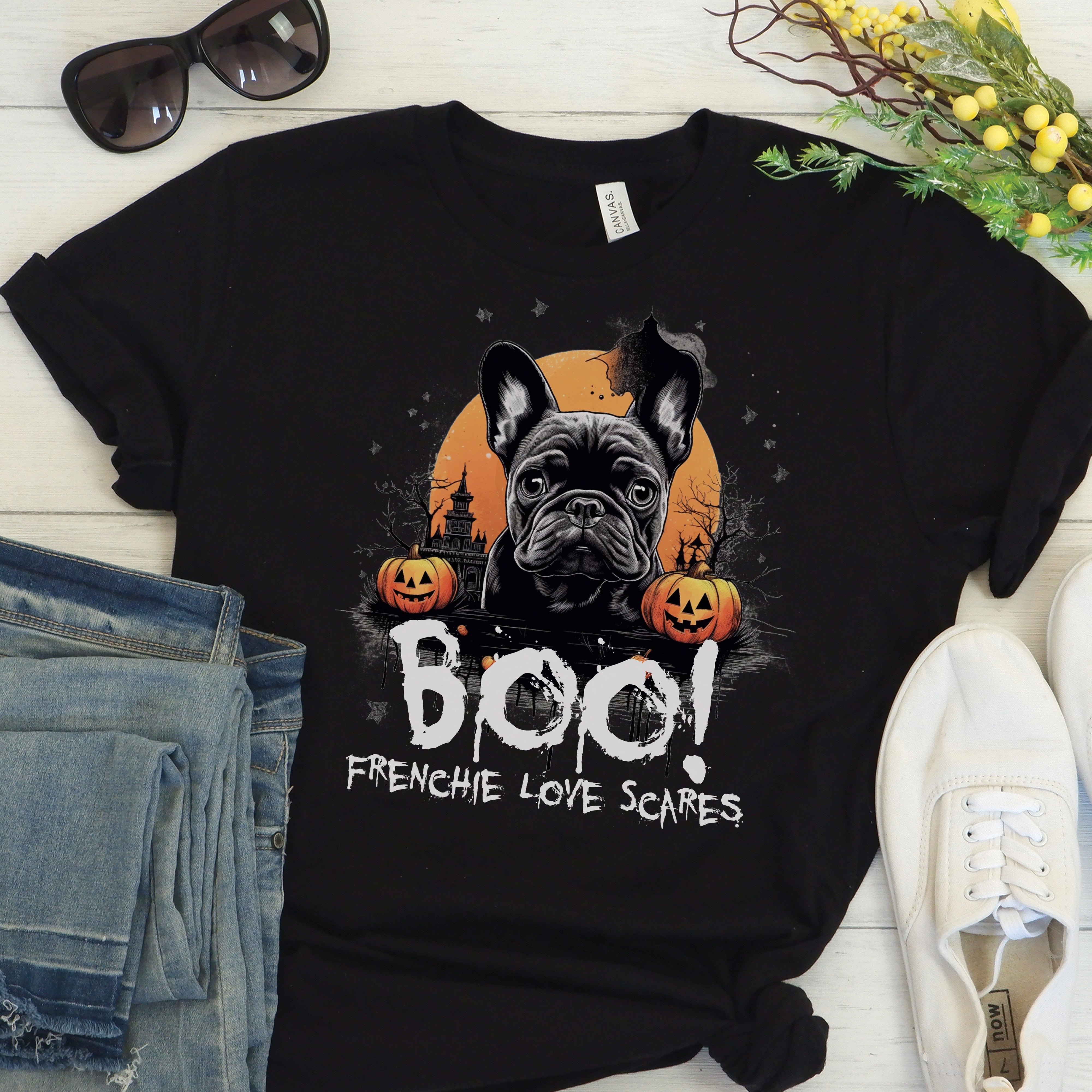 French Bulldog French Inspired Halloween Tees Unisex T Shirt Durable Dog Item