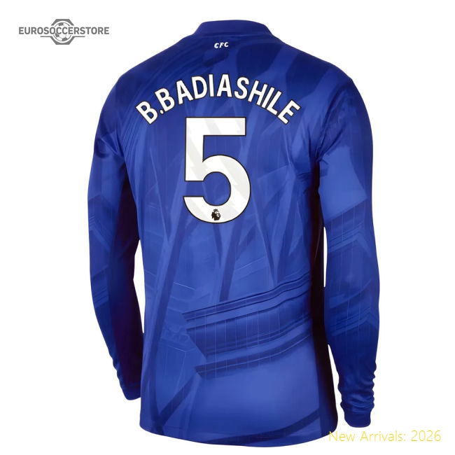 Authentic 2025-2026 Chelsea Home Long Sleeve Shirt (b.badiashile 5)