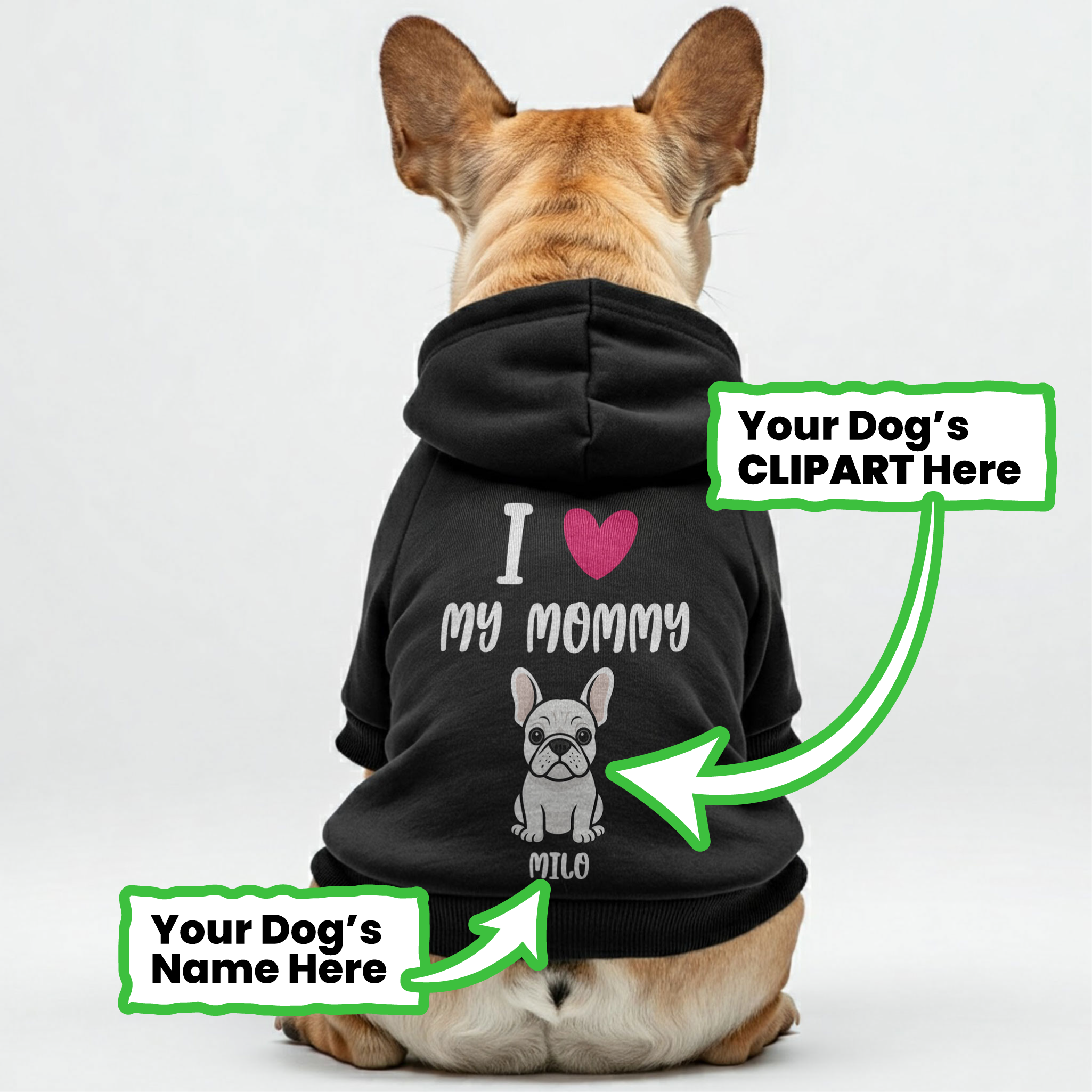 Everyday My Mommy - Personalized French Bulldog Hoodies With Funny Qu...
