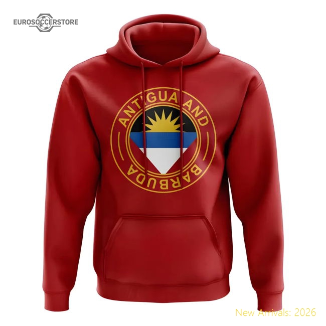 Premium-grade Antigua And Barbuda Football Badge Hoodie (red)