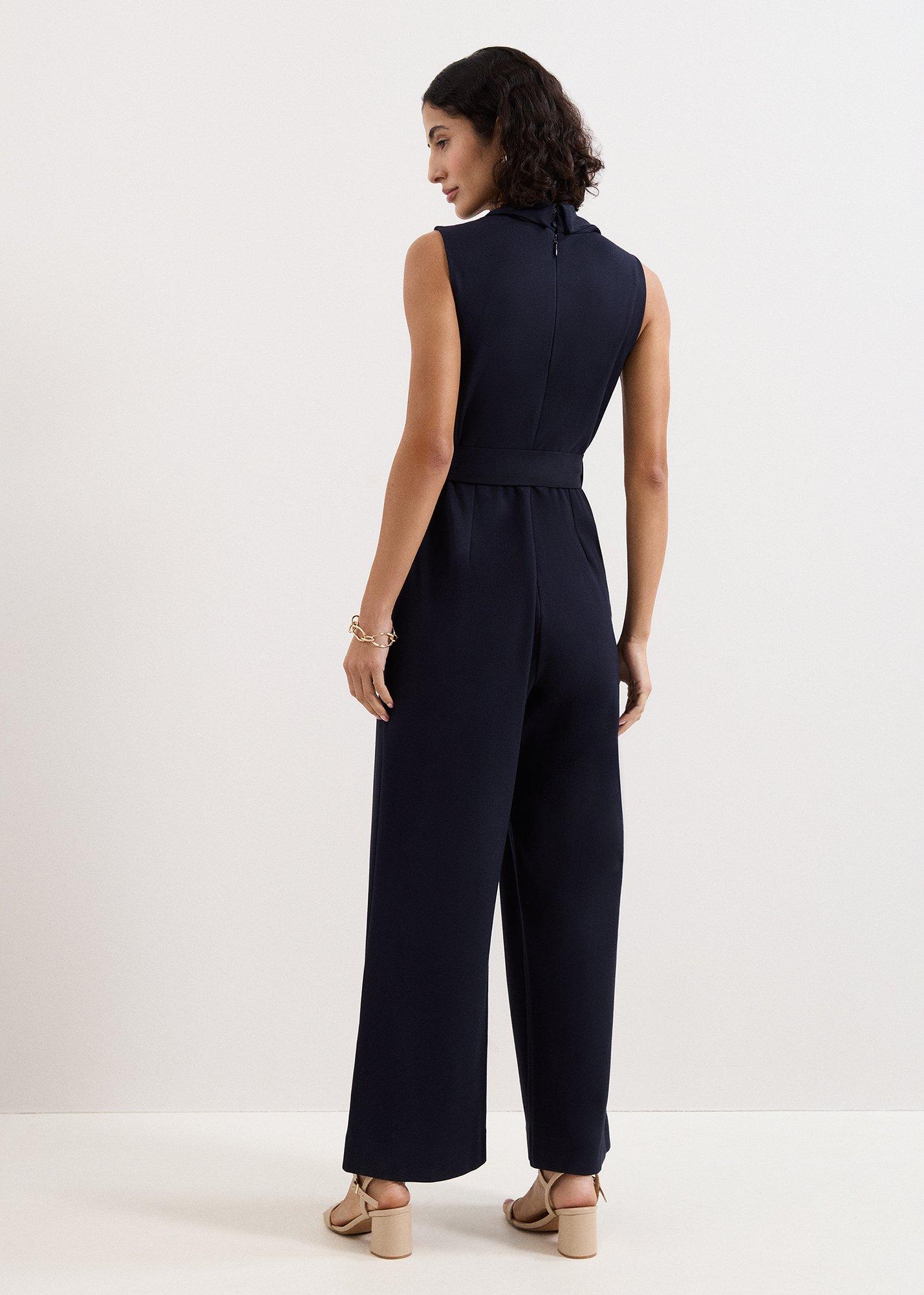 Petite Emry Navy Cowl Neck Jumpsuit