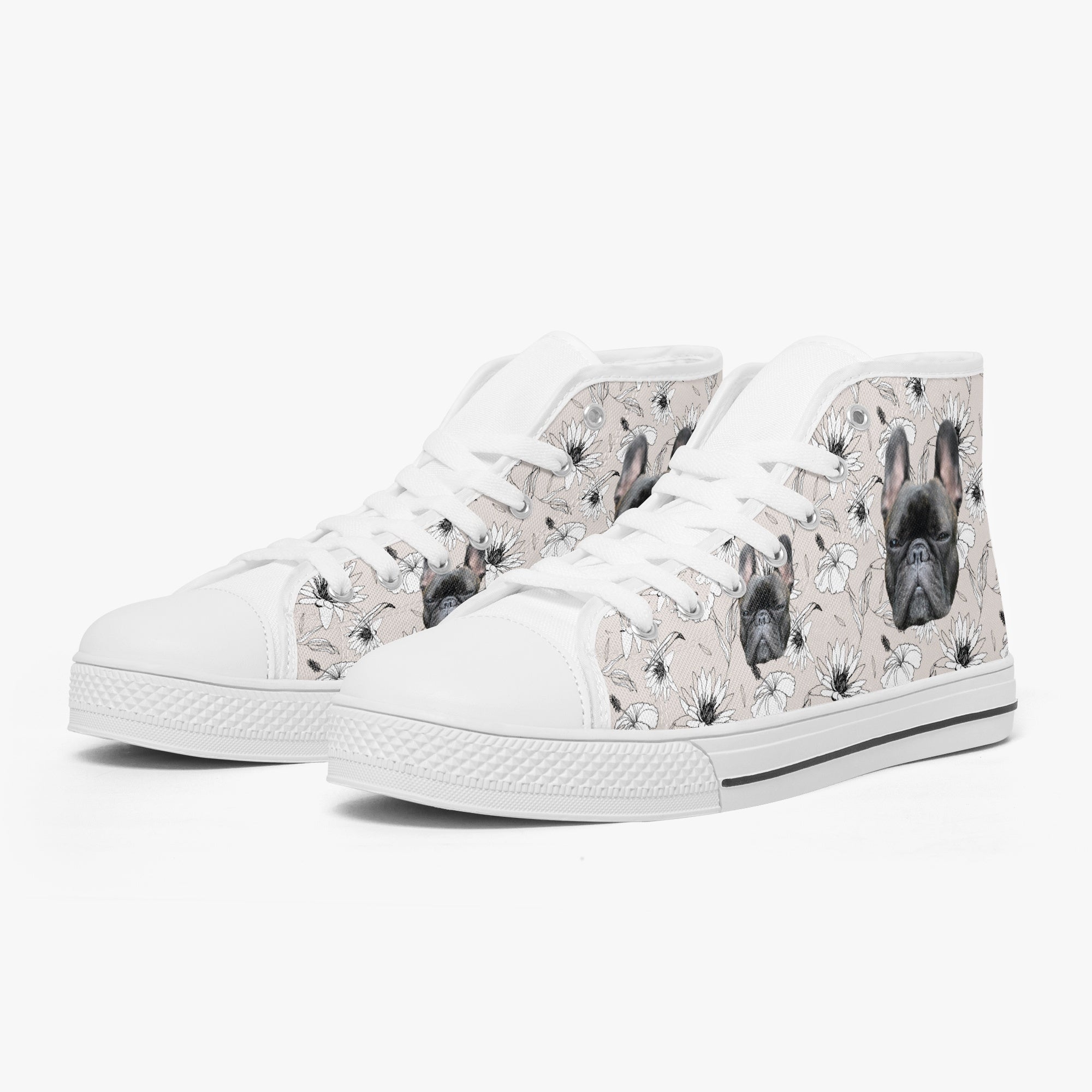 French Bulldog Lover Bebe Personalized Classic High Top Canvas Shoes Casual Footwear