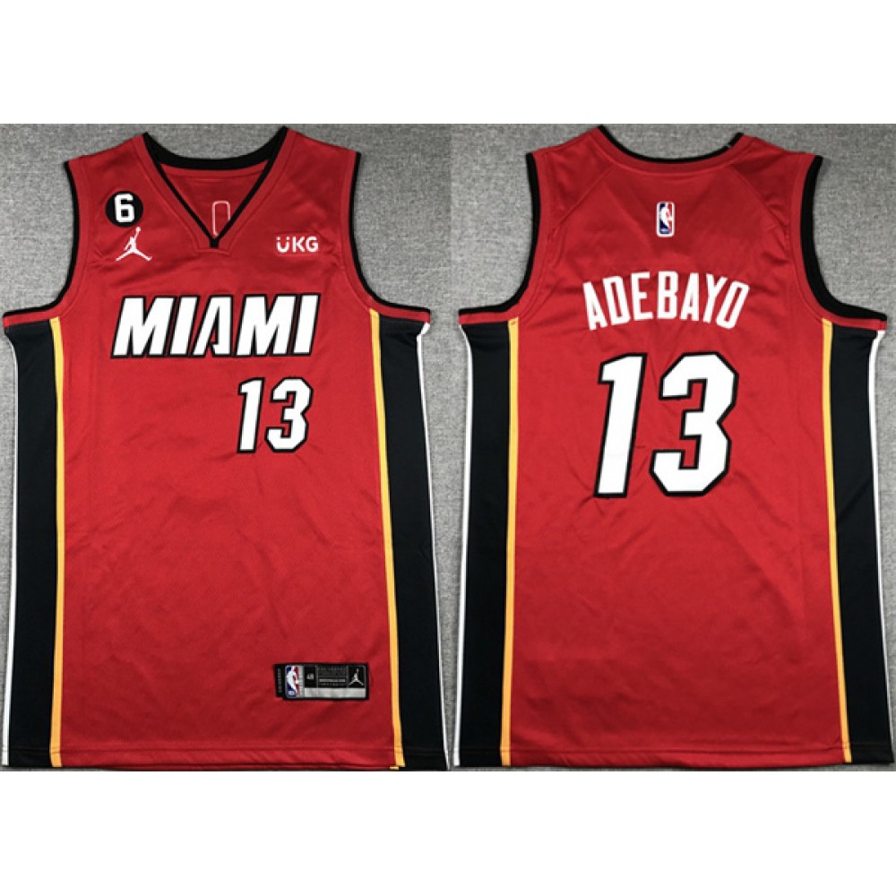 Collector's Item Men's Miami Heat #13 Bam Red Basketball Jersey